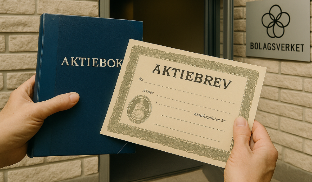 Fysiska aktiebrev, en relik från 1700-talet.