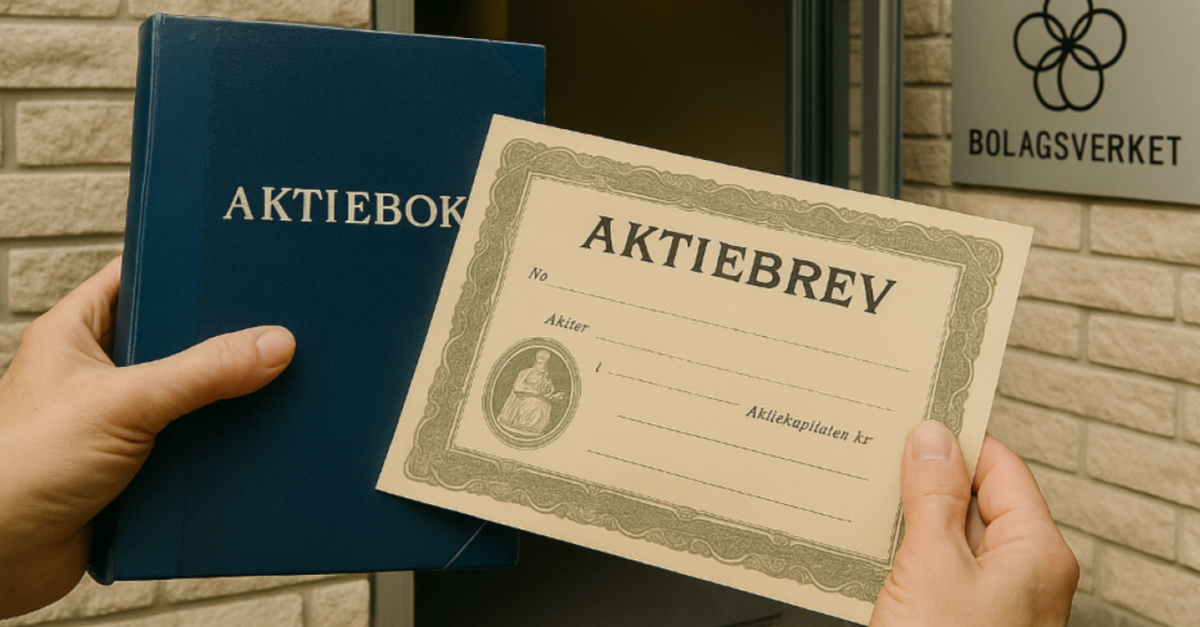 Fysiska aktiebrev, en relik från 1700-talet.