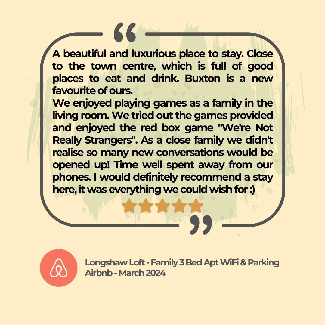 It's so heart-warming to see that our guests consistently have an excellent experience staying with us.💖

🔗 staywithhearthside.co.uk

#5starrating #shorttermrental #AirbnbHost #vacation #CozyRetreat #5starairbnb #Airbnb #peakdistrict #HomeSweetHome
