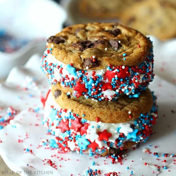 Patriotic Icec Cream Sandwiches