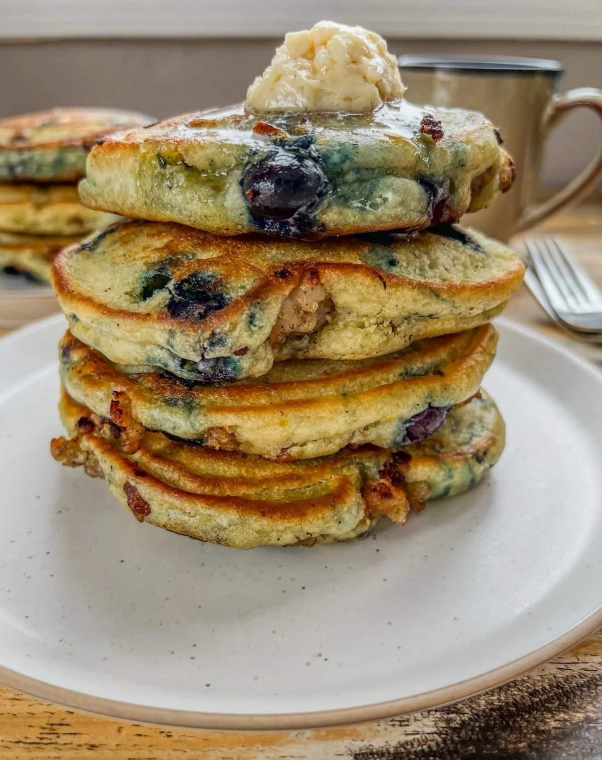 Blueberry and Sausage Stuffed Pancakes