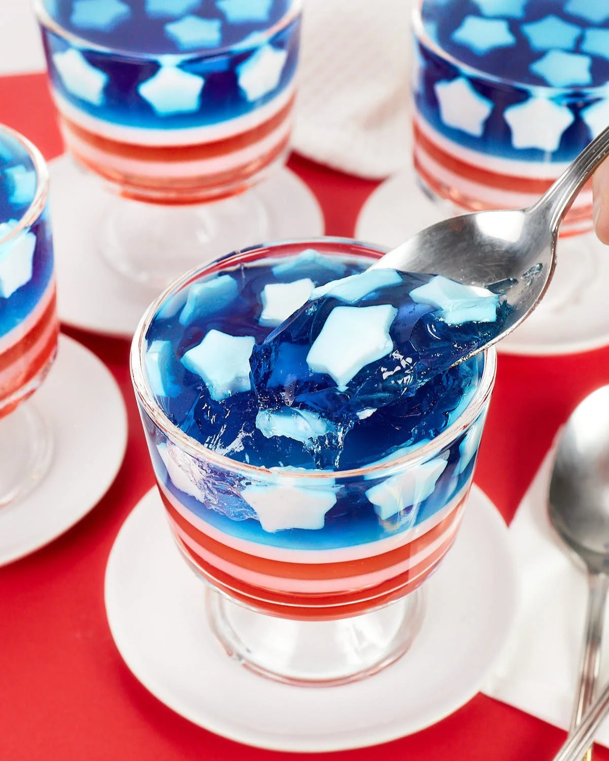 Red White and Blue Jello Cups