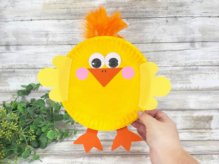 Spring Paper Plate Chick Craft for Kids