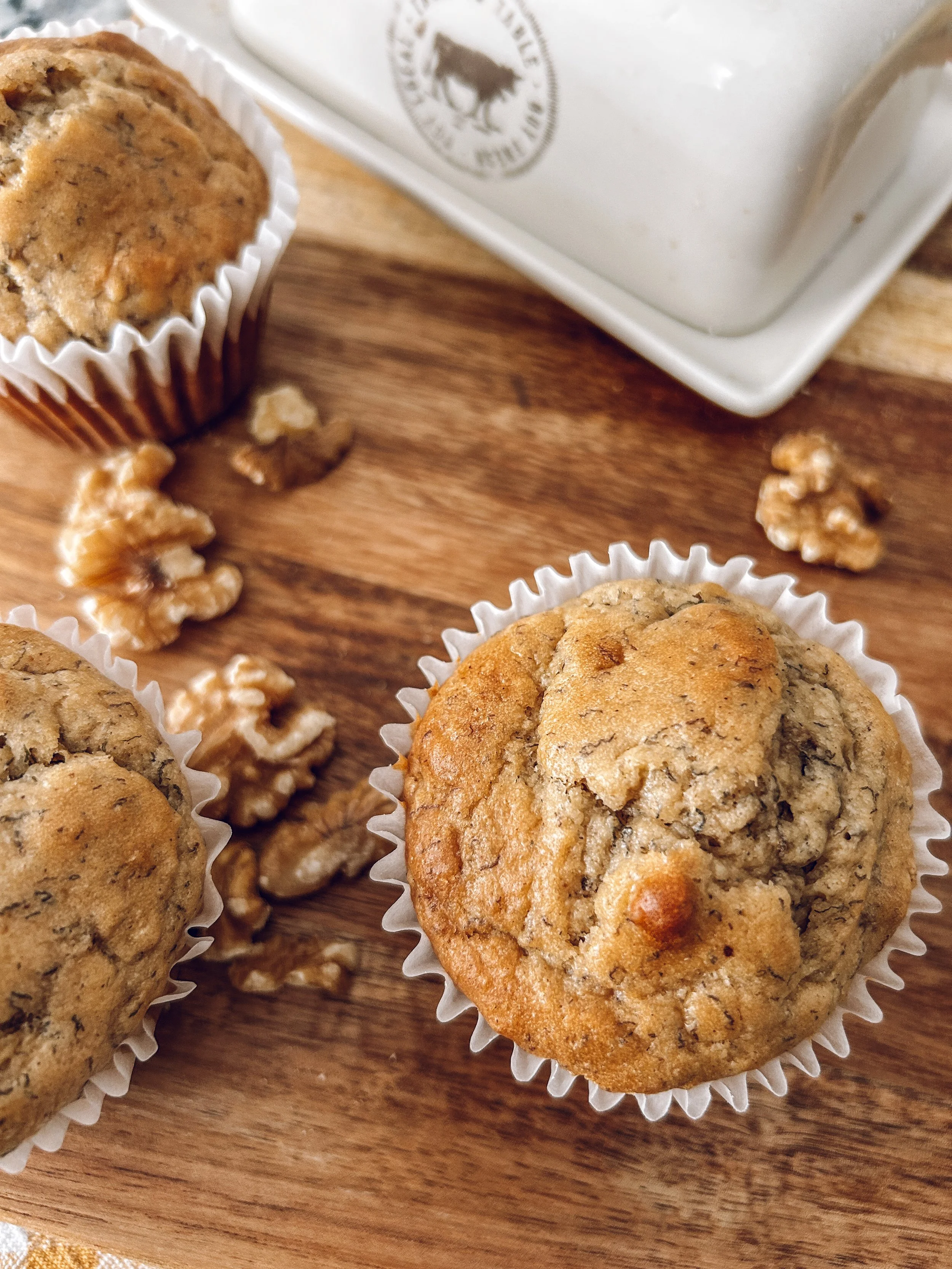 Small Batch Banana Walnut Muffins