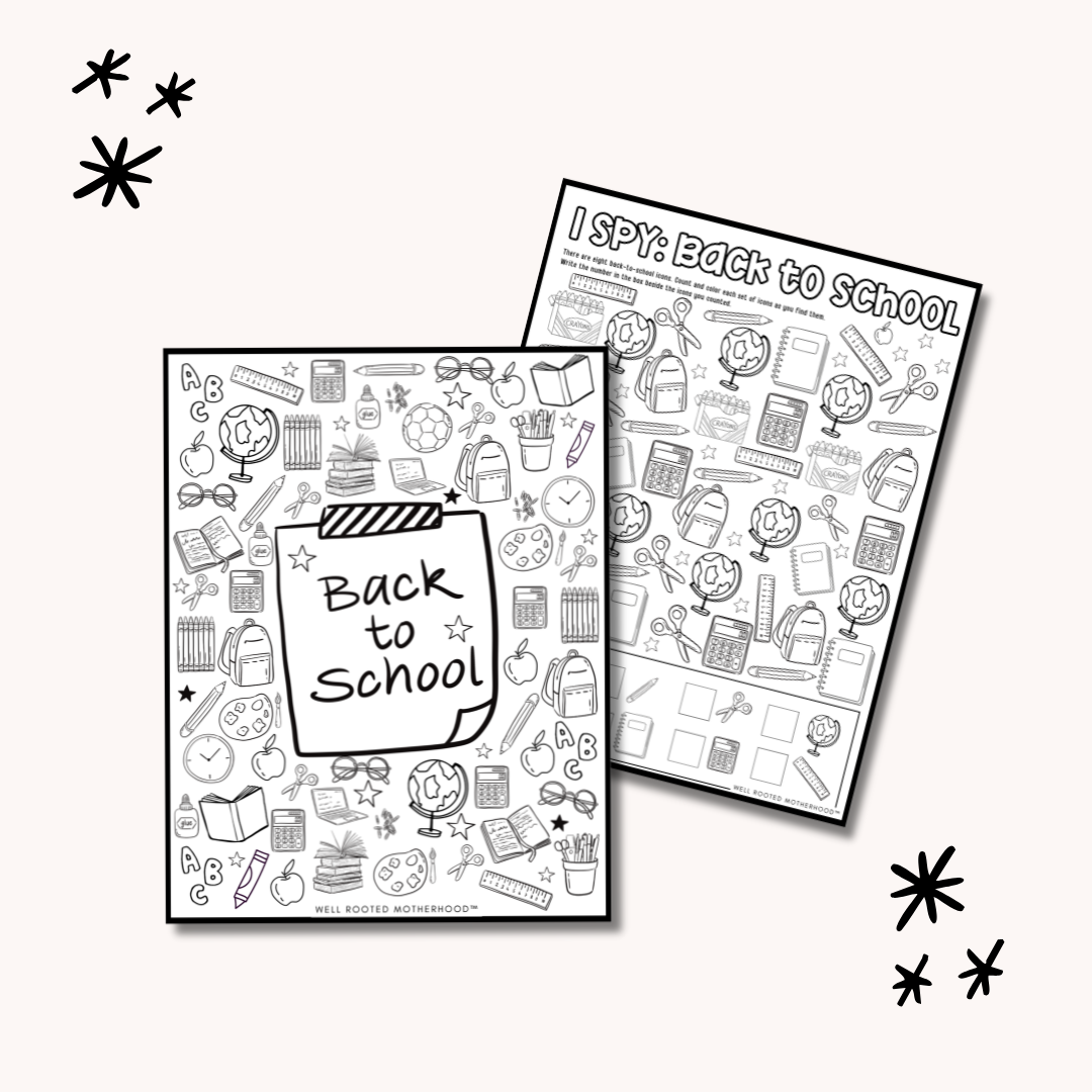 Free Back to School I Spy Printable + Coloring Page