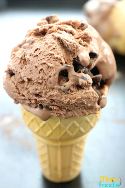 No Churn Chocolate Ice Cream with Chocolate Chips