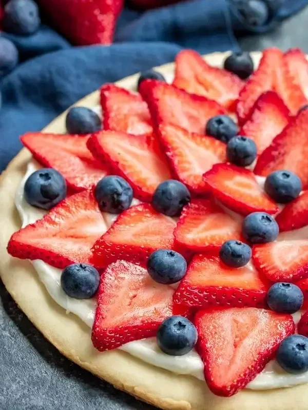 Red White and Blue Fruit Pizza
