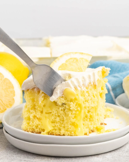 Lemon Pudding Poke Cake