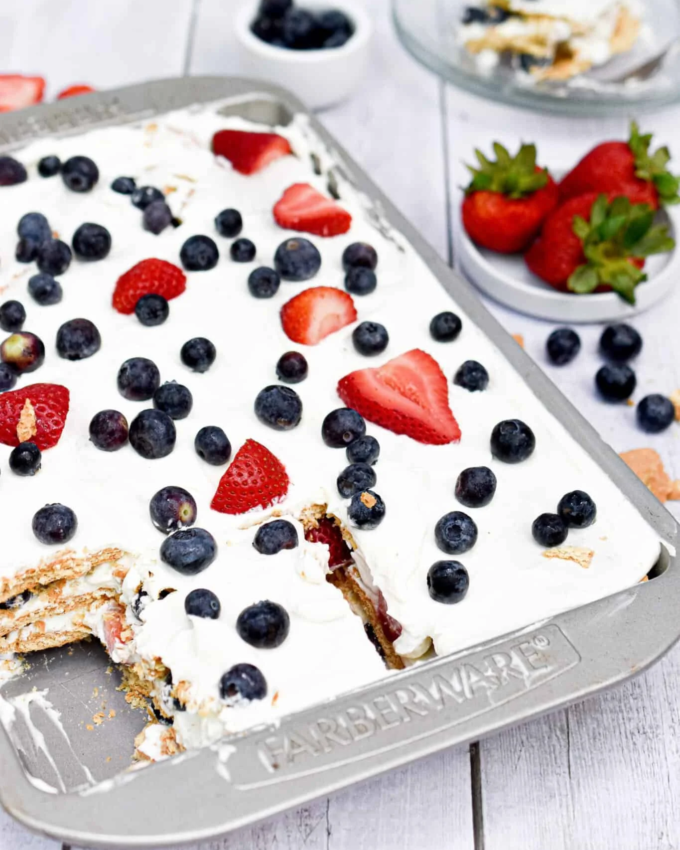 Red, White & Blue Icebox Cake