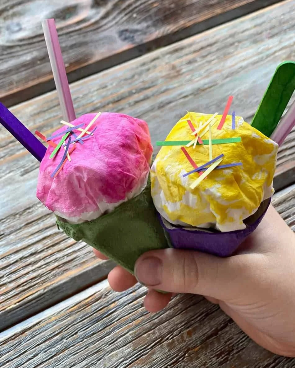 Fun Egg Carton Ice Cream Craft for Kids