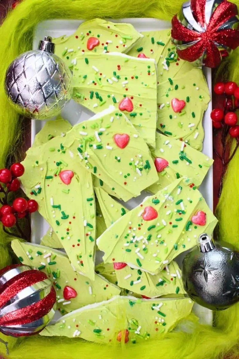 Grinch Candy Bark