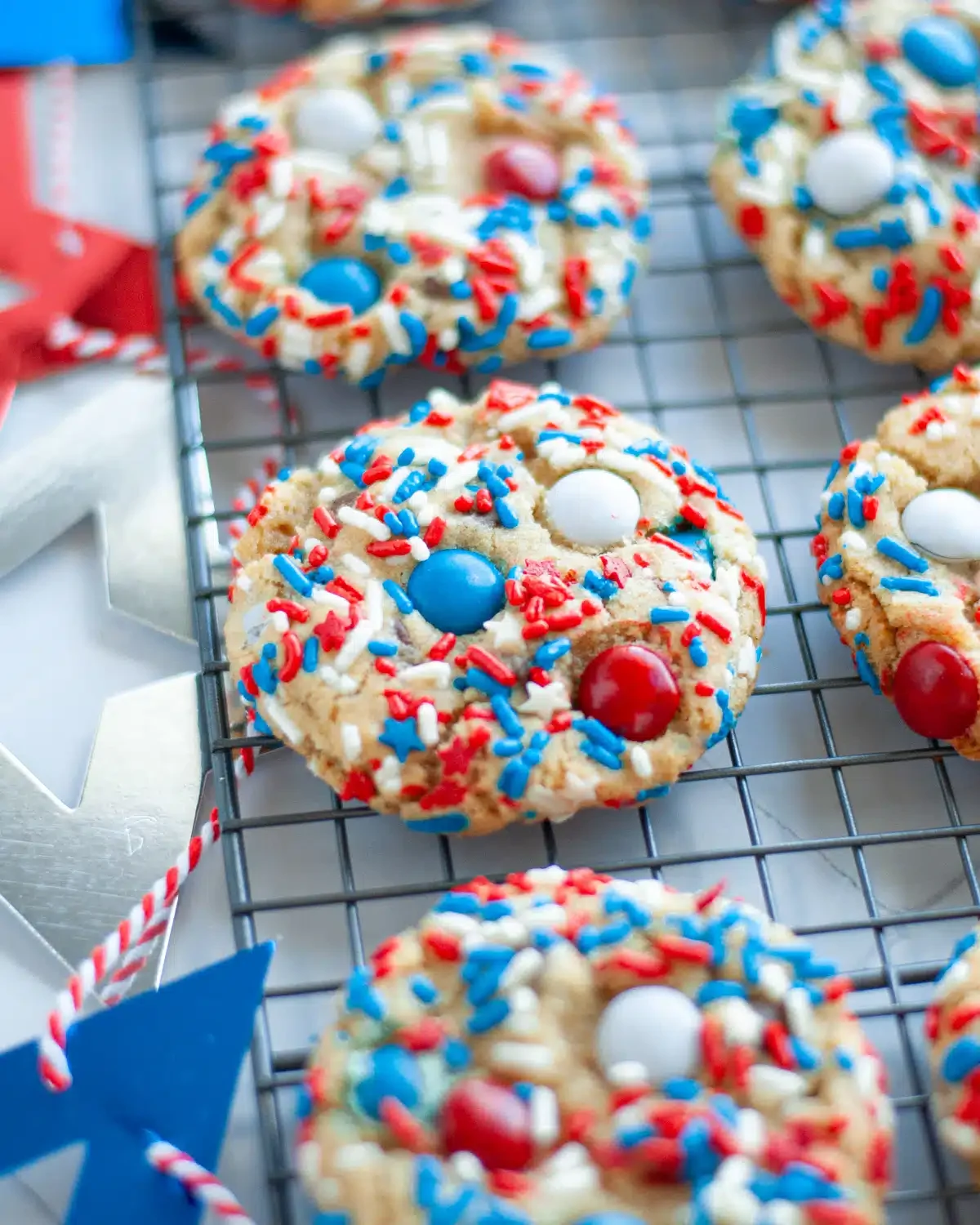 Red, White & Blue "Fireworks" Cookies