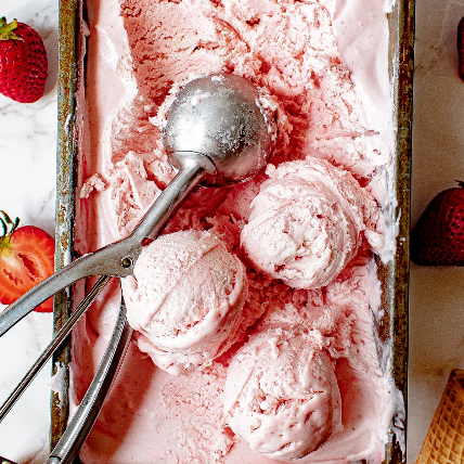 No Churn Strawberry Ice Cream