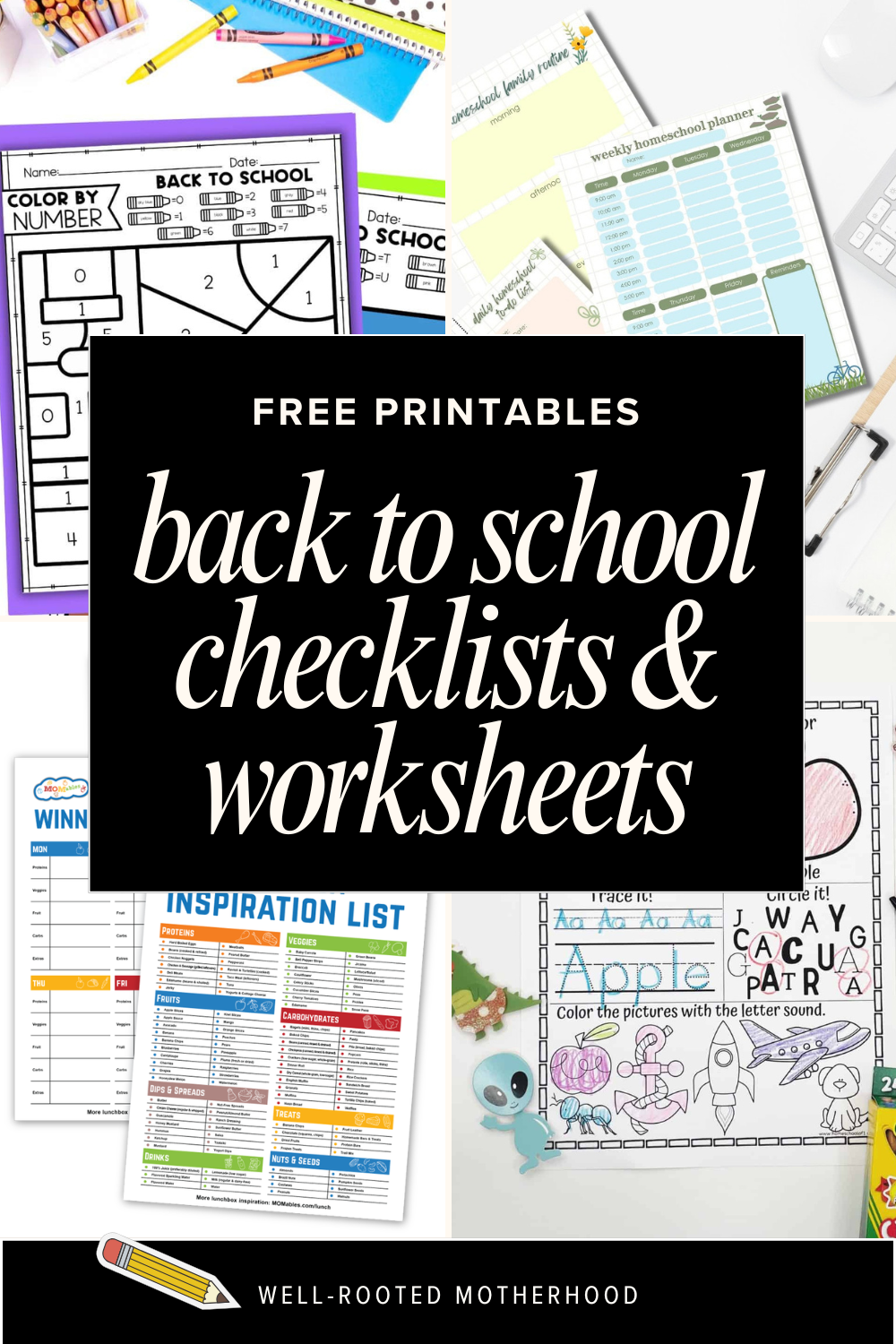 free back to school checklists and worksheets