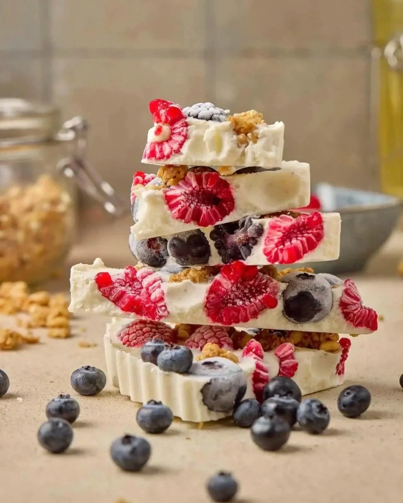 Frozen Yogurt Bark with Fresh Berries