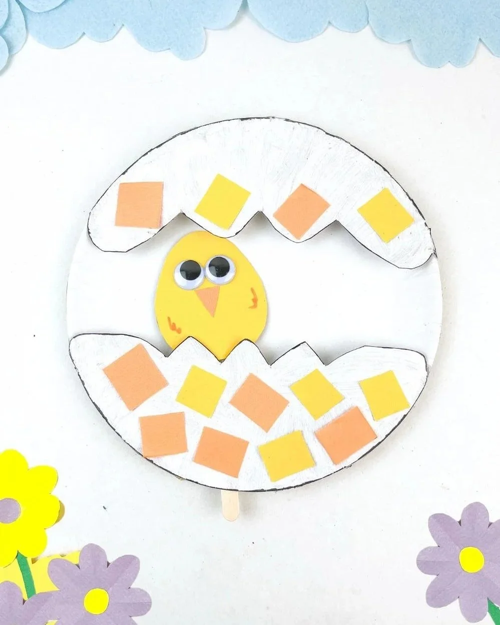 Easy Paper Plate Hatching Chick Craft