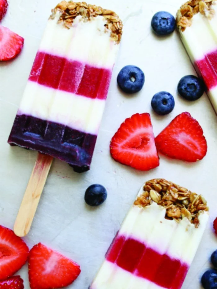 Patriotic Frozen Yogurt Pops