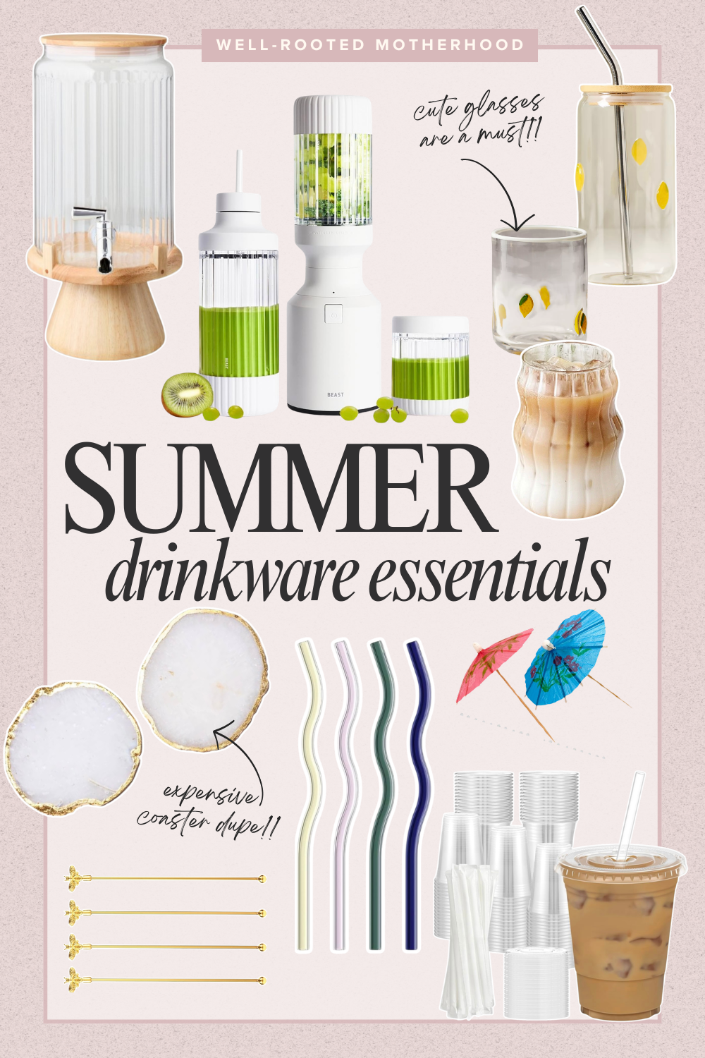 Summer Drinkware for Mocktails