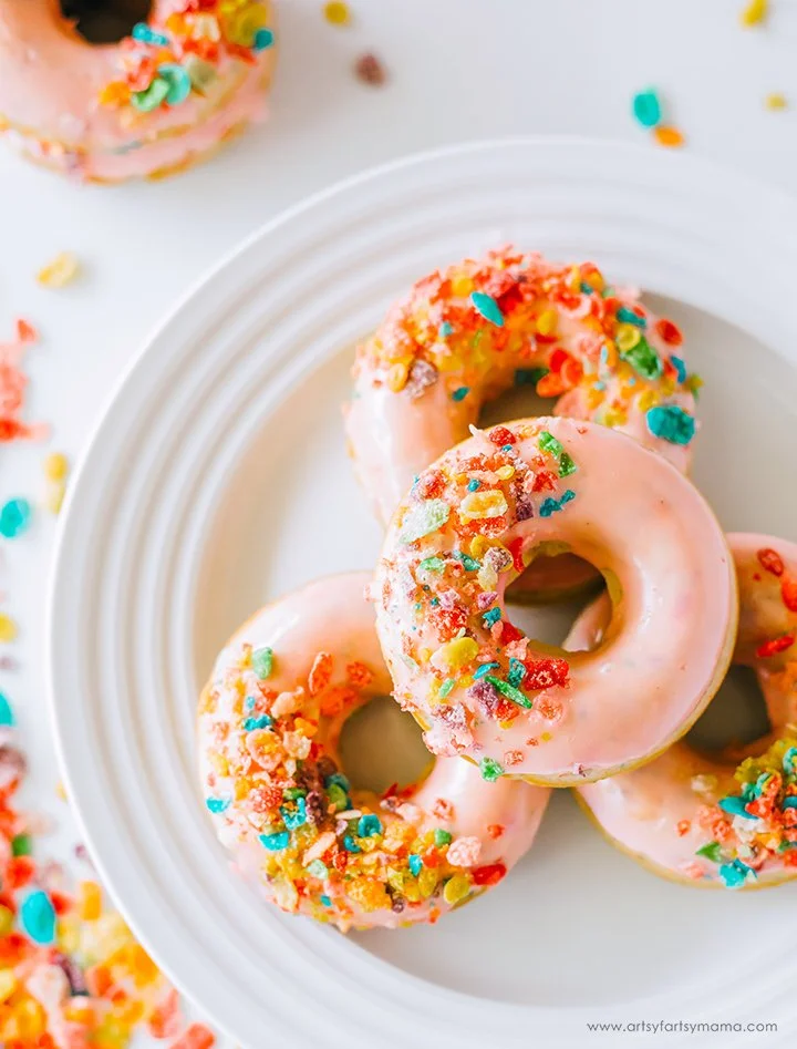 Fruity Pebble Baked Donuts