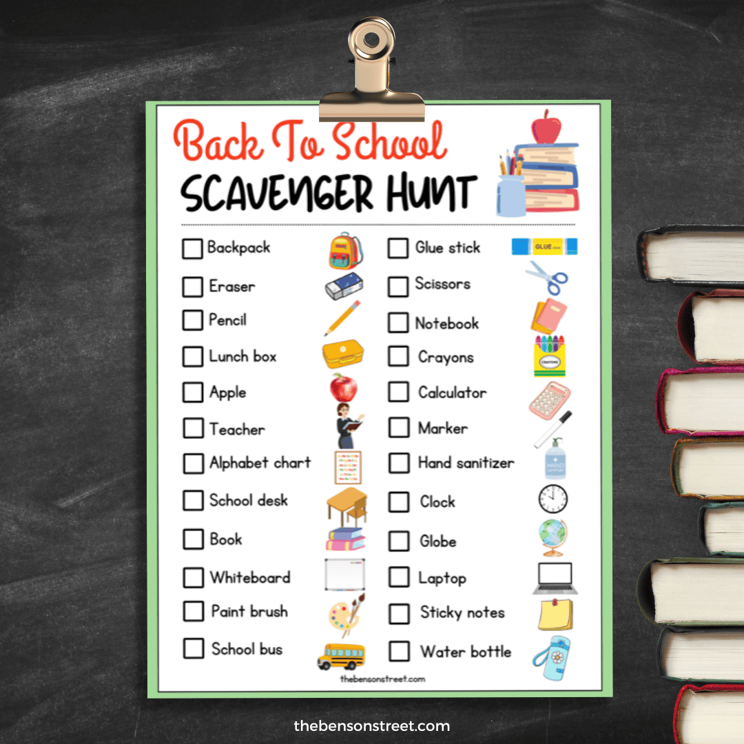 Back to School Scavenger Hunt