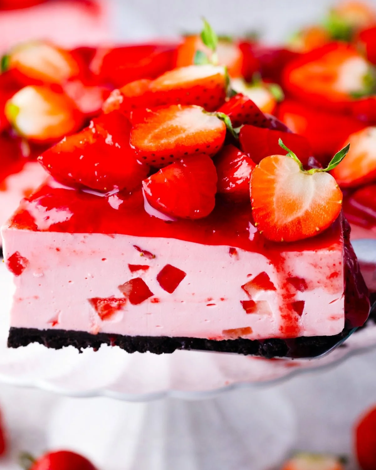 No Bake Strawberry Cheesecake