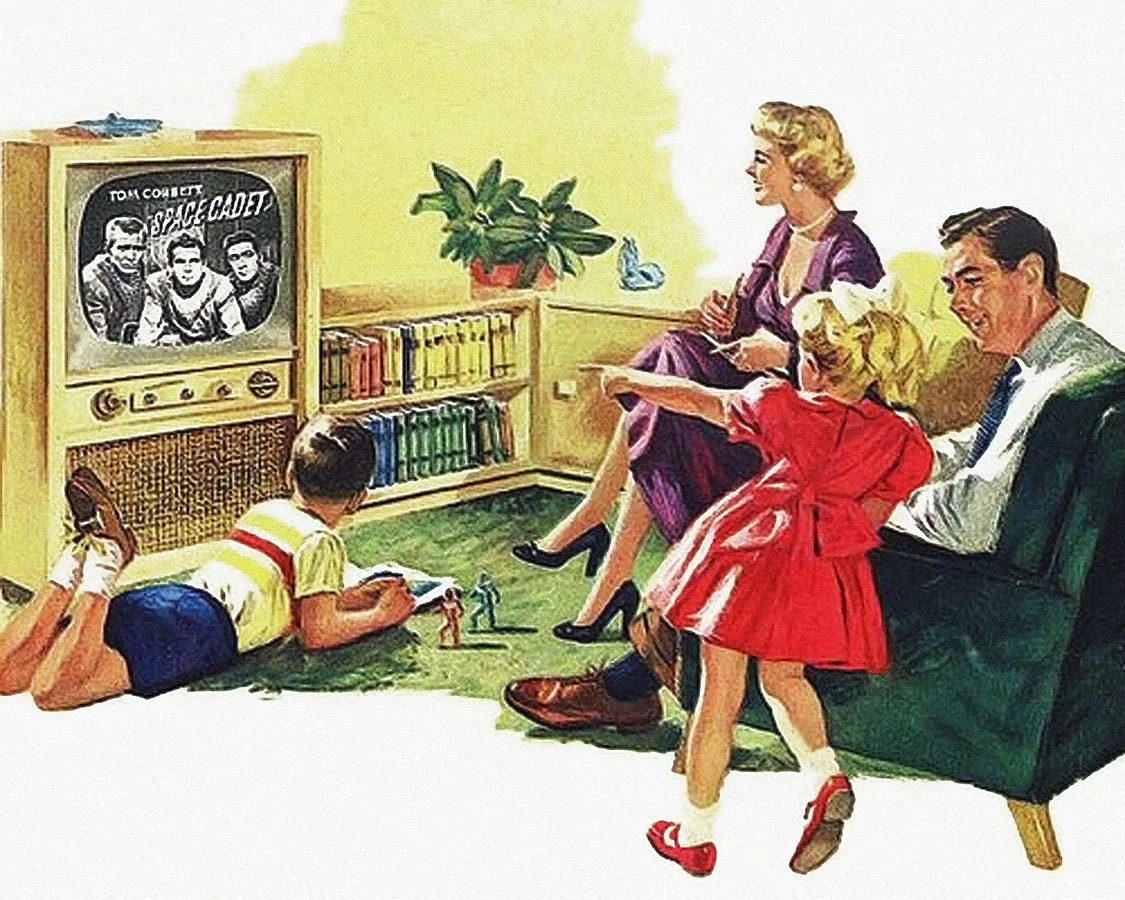 vintage family evening routine