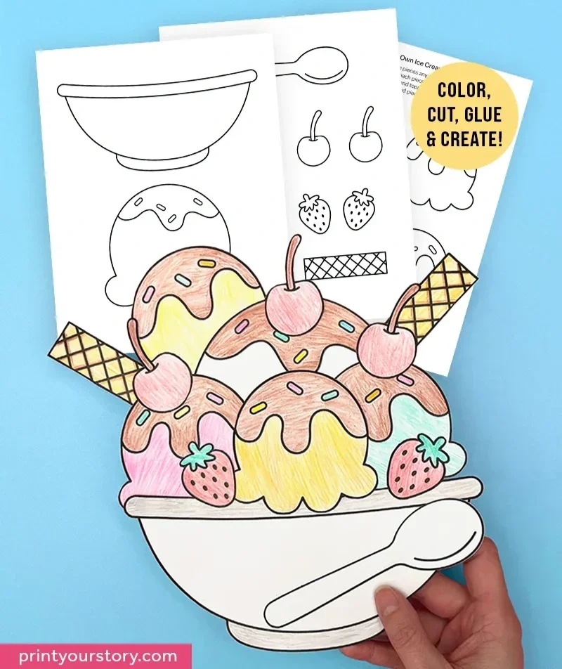Build Your Own Ice Cream Craft Sundae - Free Printable
