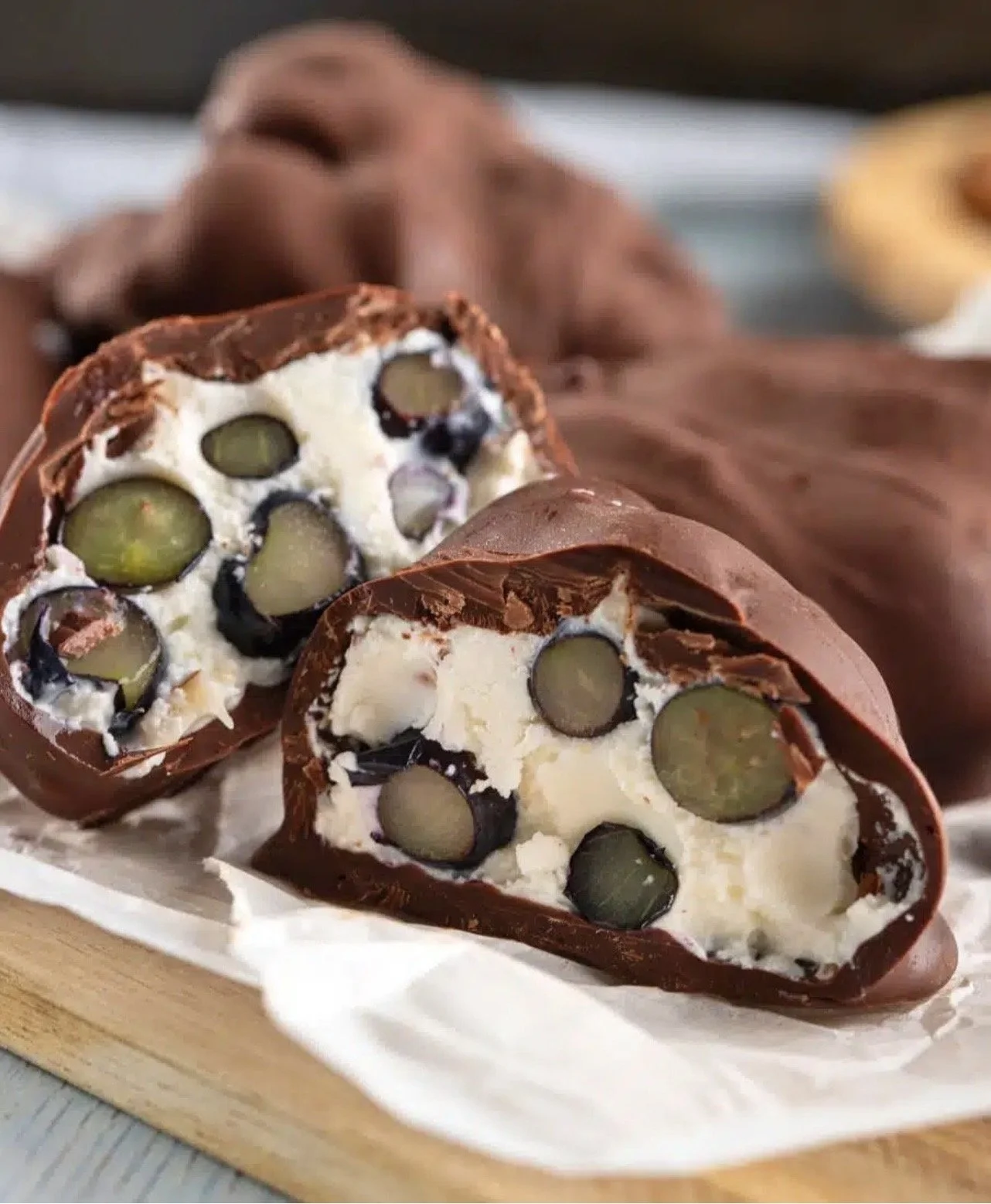 Chocolate Covered Yogurt Bites with Blueberries & Almonds