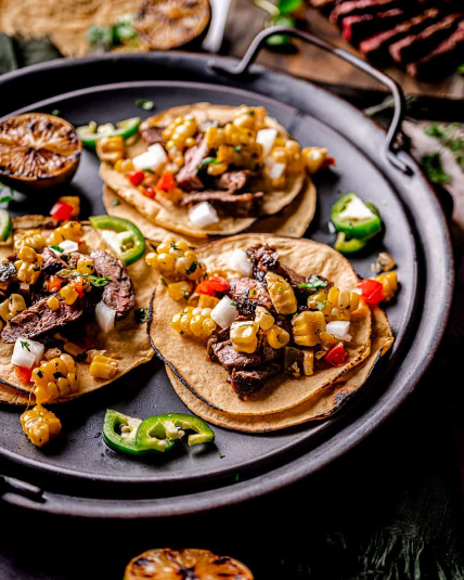 Marinated Skirt Steak Street Tacos