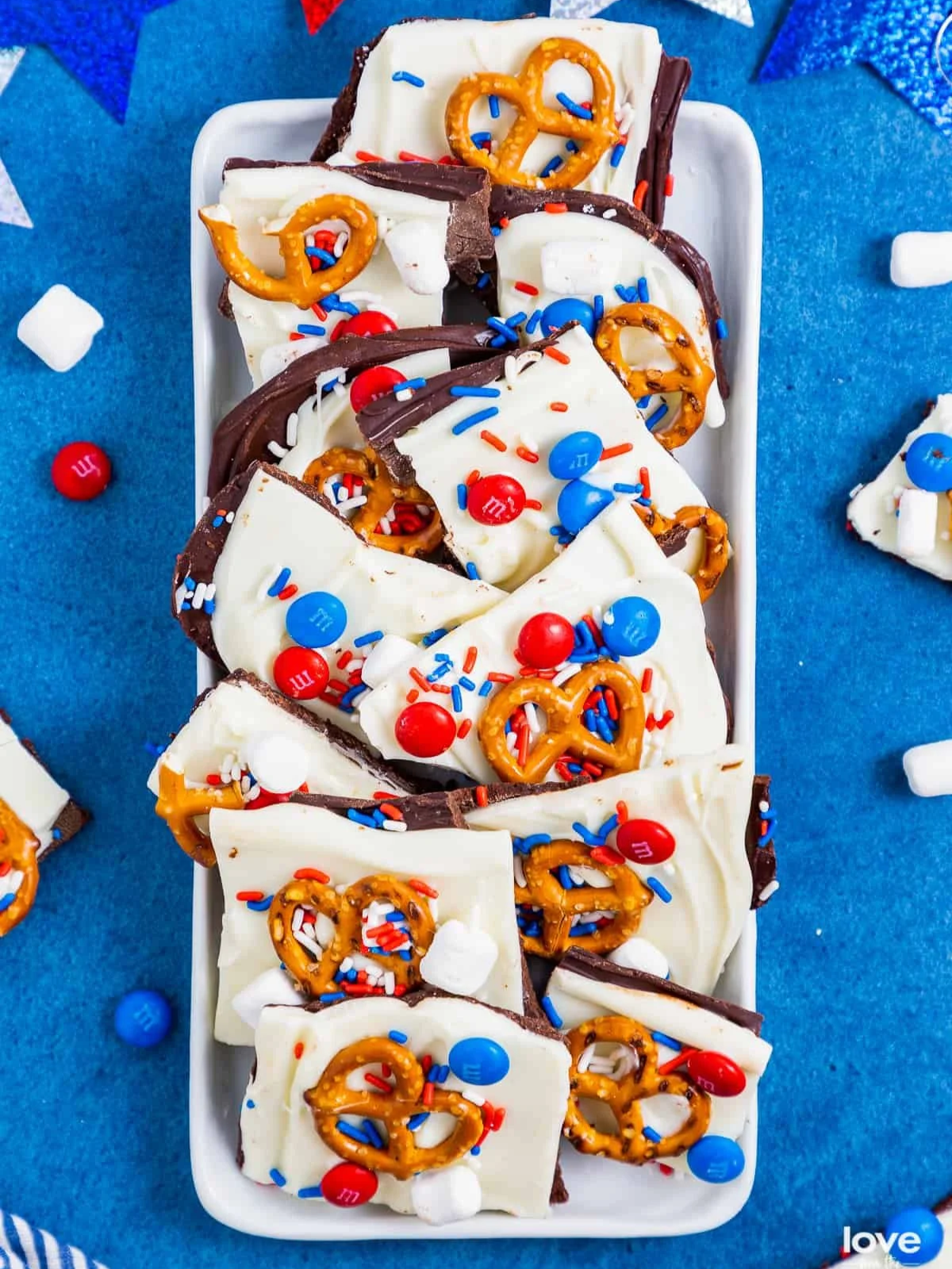 Red White and Blue Bark