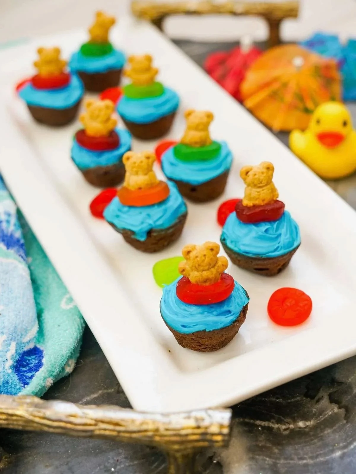 Teddy Bears at the Beach Brownie Bites