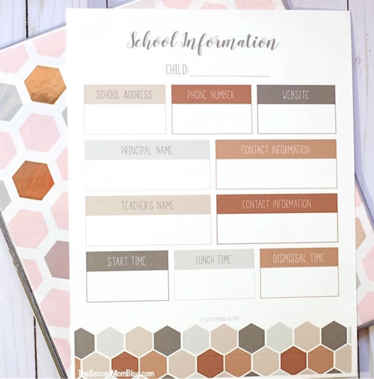 School Organization Binder Free Printable