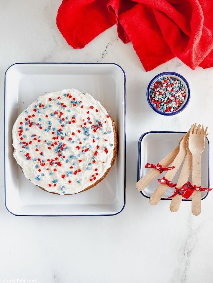 One Bowl Red White and Blue Cake