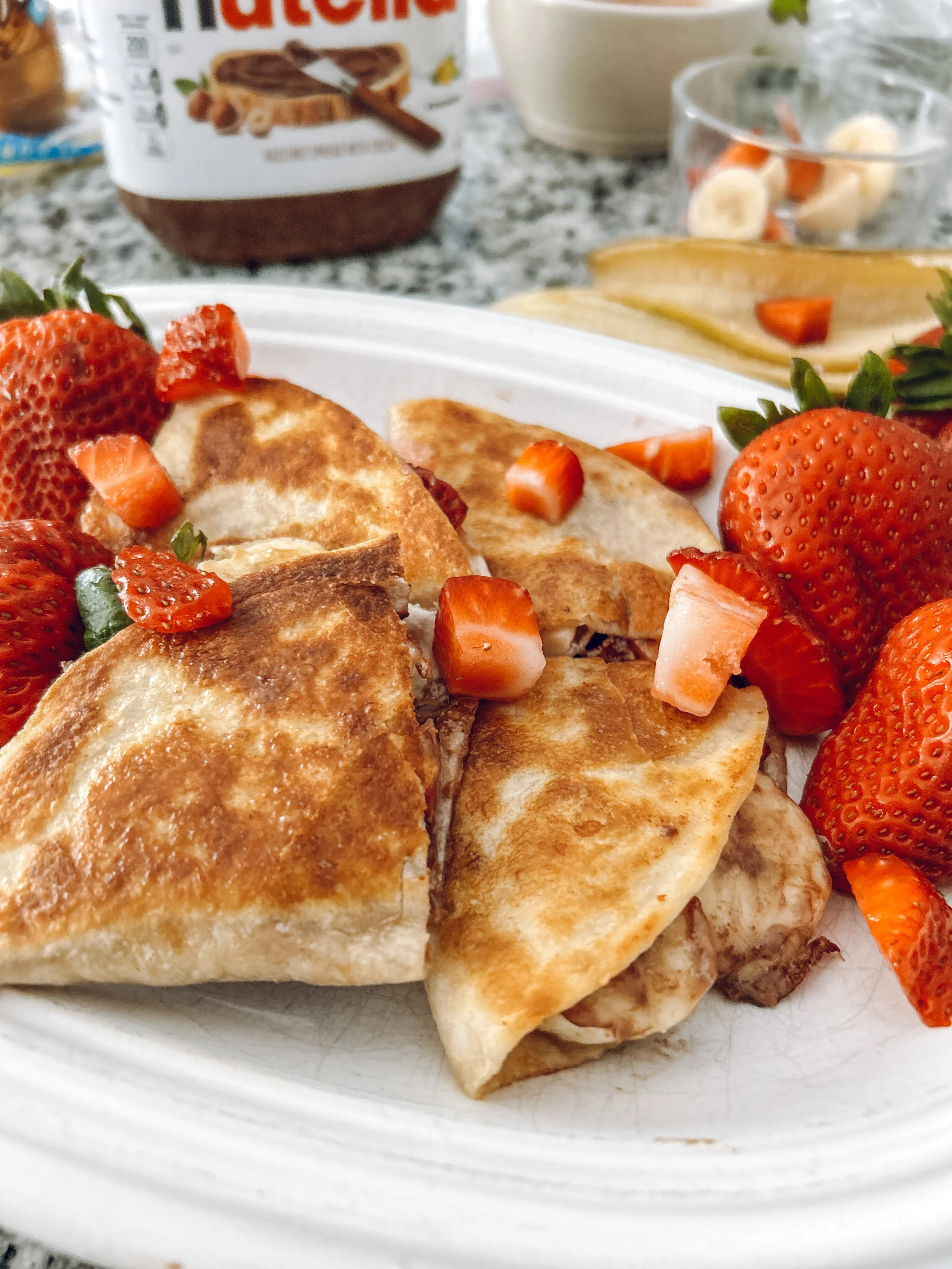 Nutella Strawberry Banana Dessert Quesadilla