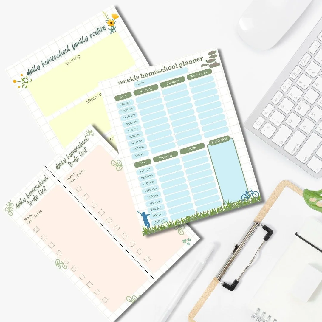 Homeschool Weekly & Daily Schedule Planner Free Printable Template