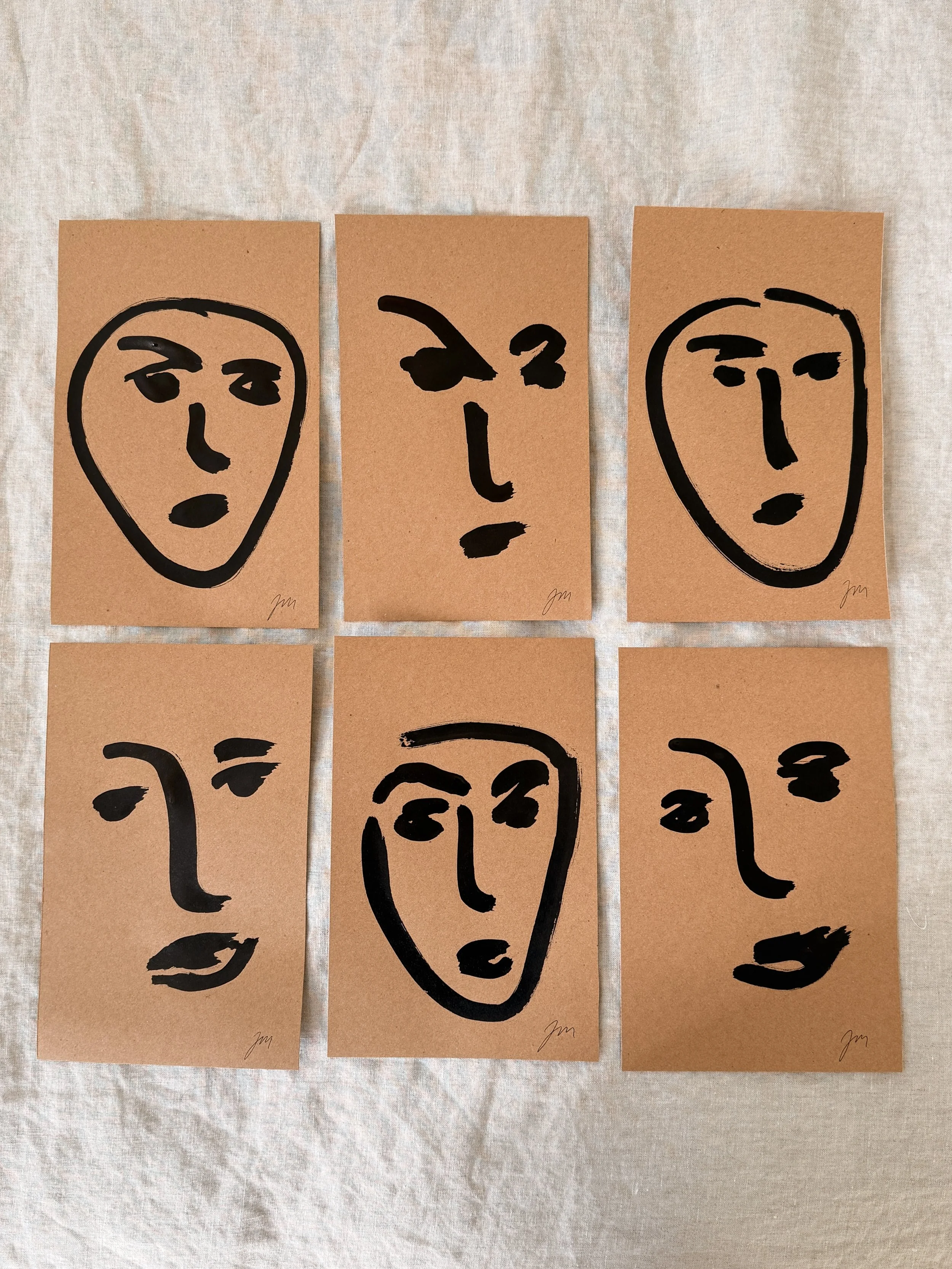 Matisse Inspired Face Drawings