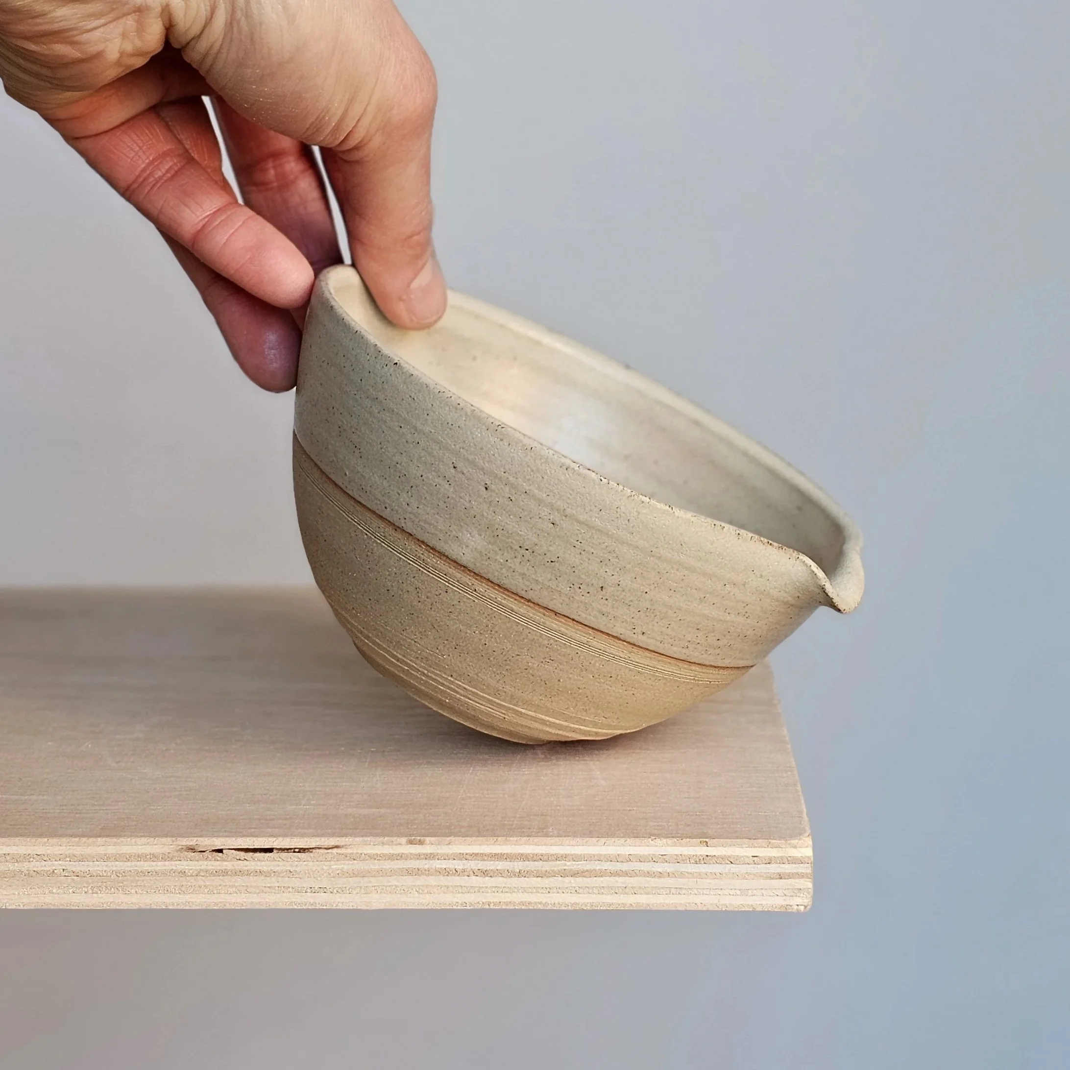 Handmade pottery matcha, pouring bowl
