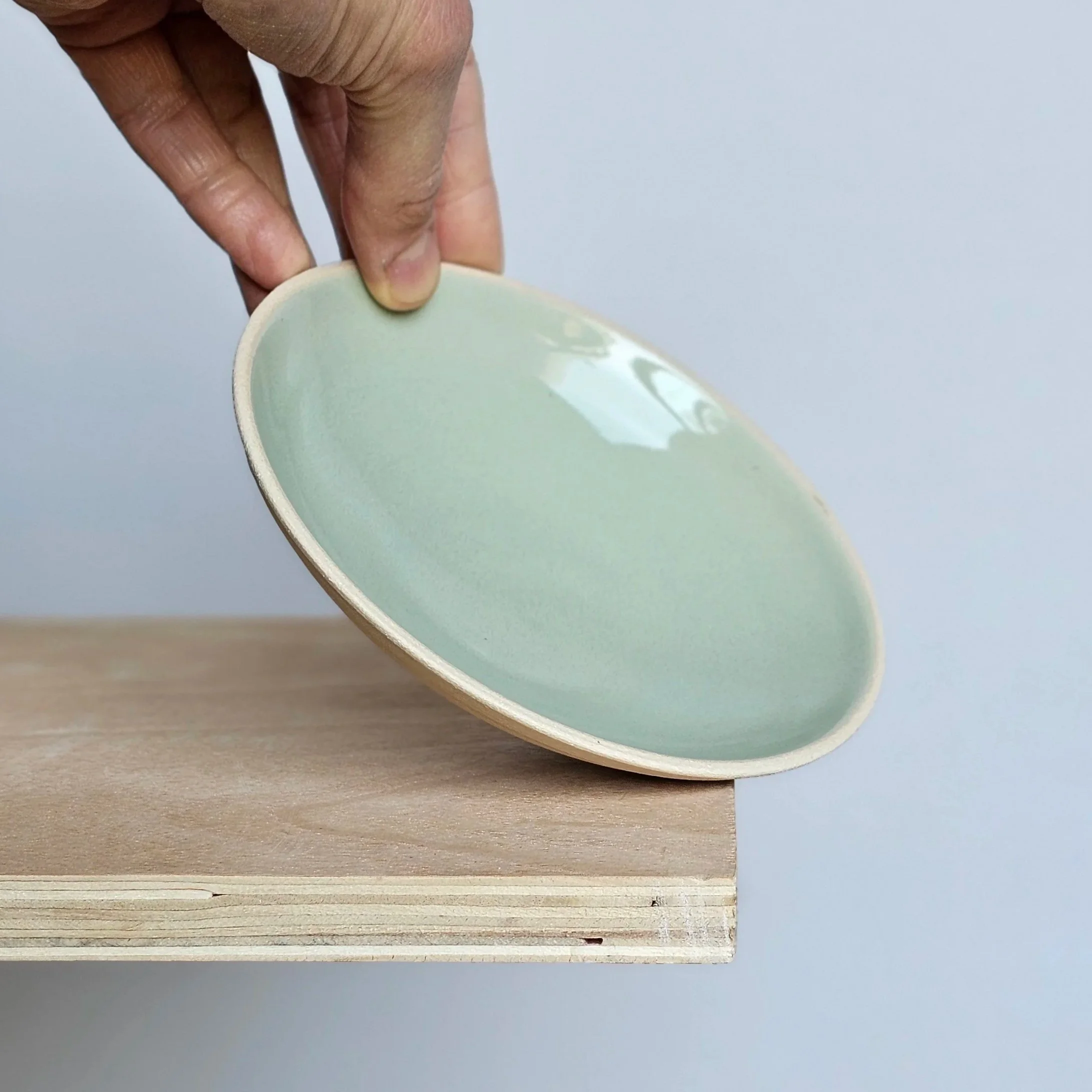 Small dish - Almost Celadon - White stoneware