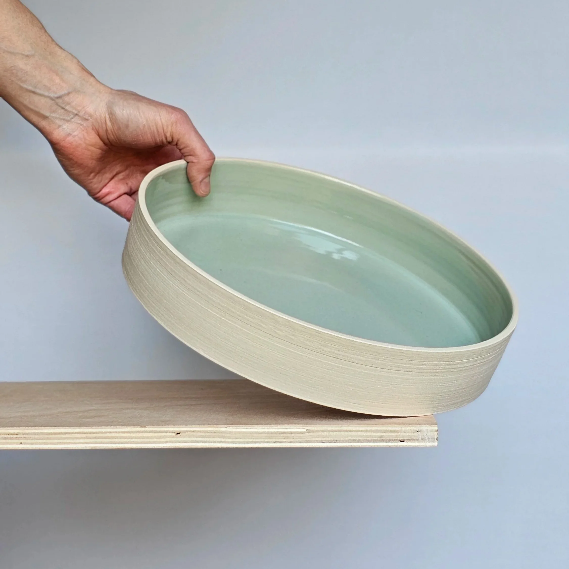Handmade pottery serving dish. Ceramic tableware
