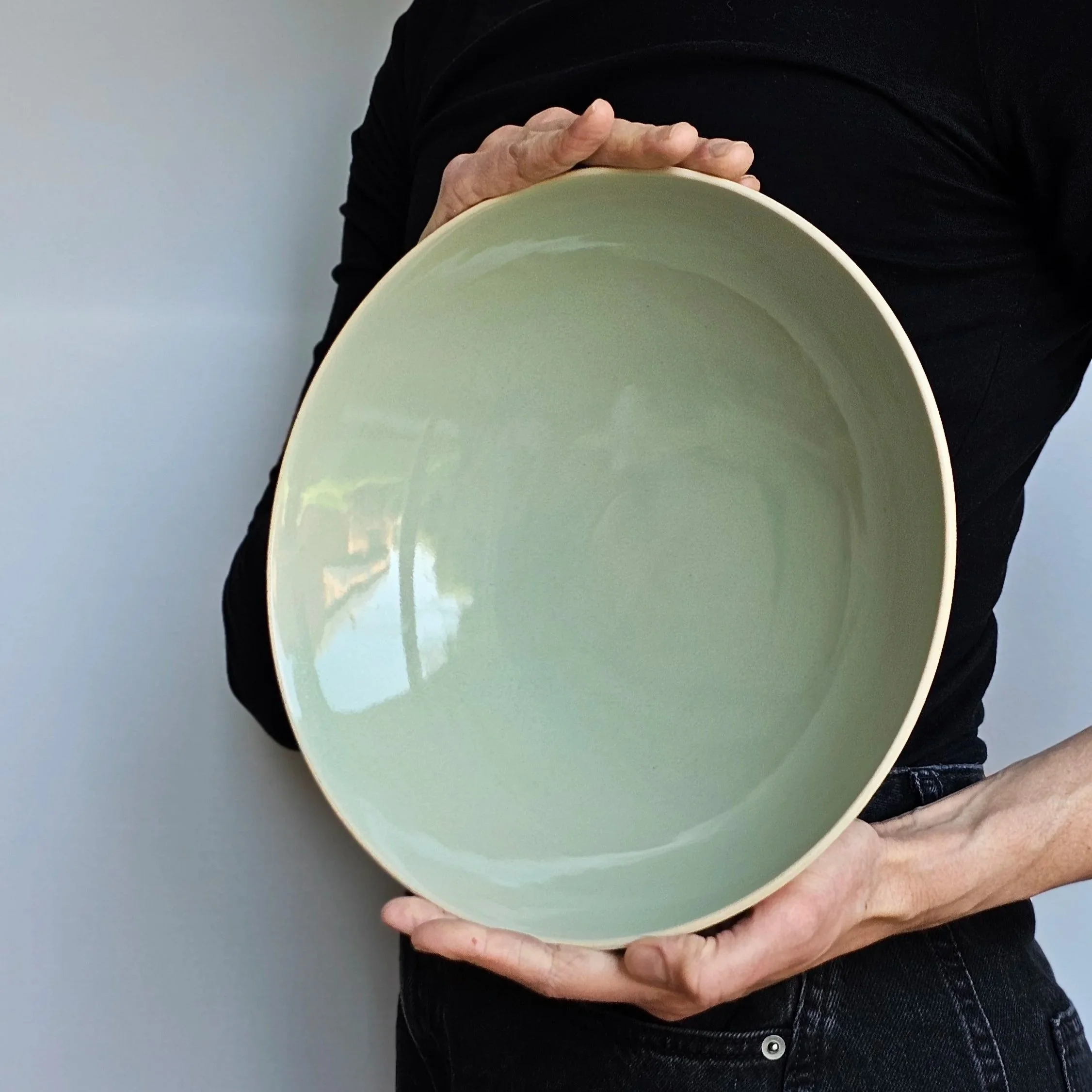 Handmade pottery serving bowl. Unique gift