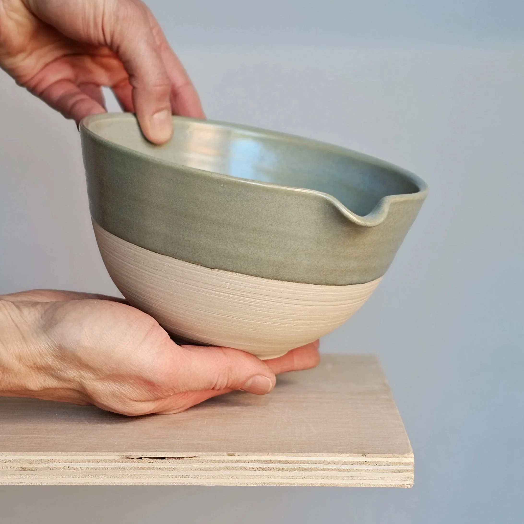 Handmade pottery mixing bowl