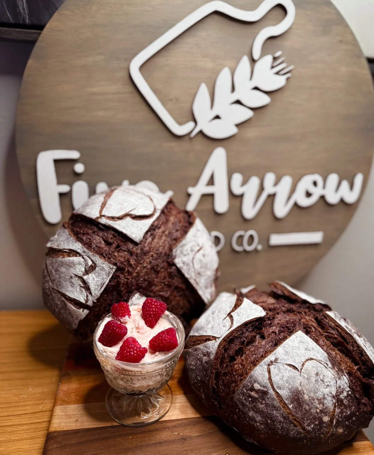Valentine’s Day Chocolate Sourdough + Raspberry Cream Cheese