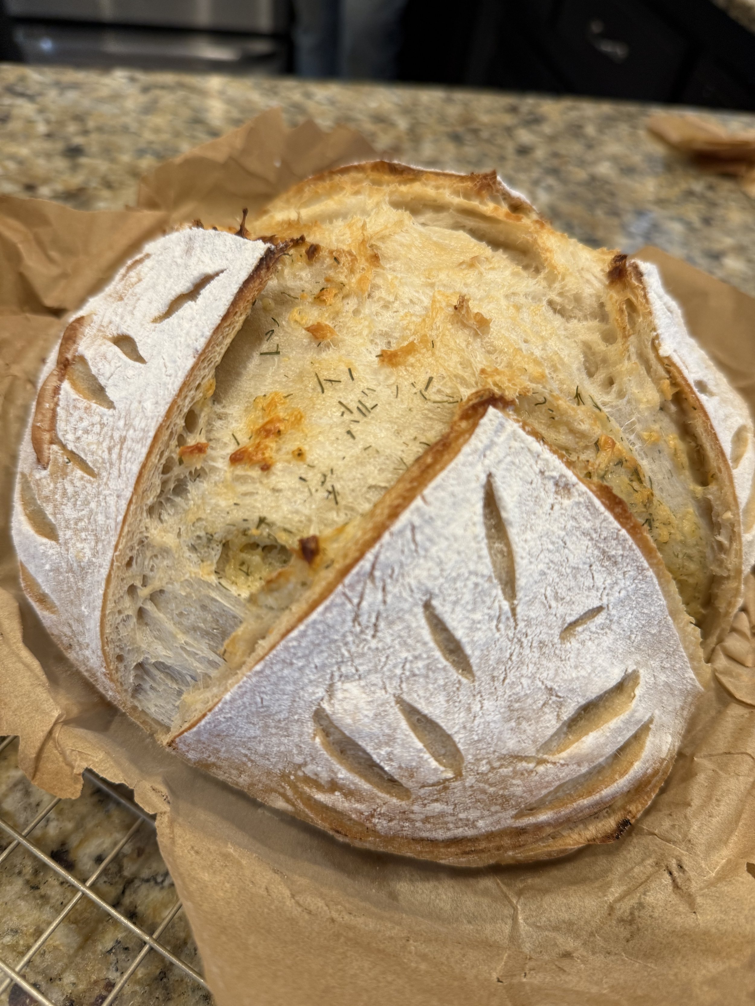 Buffalo Cheddar and Dill Sourdough