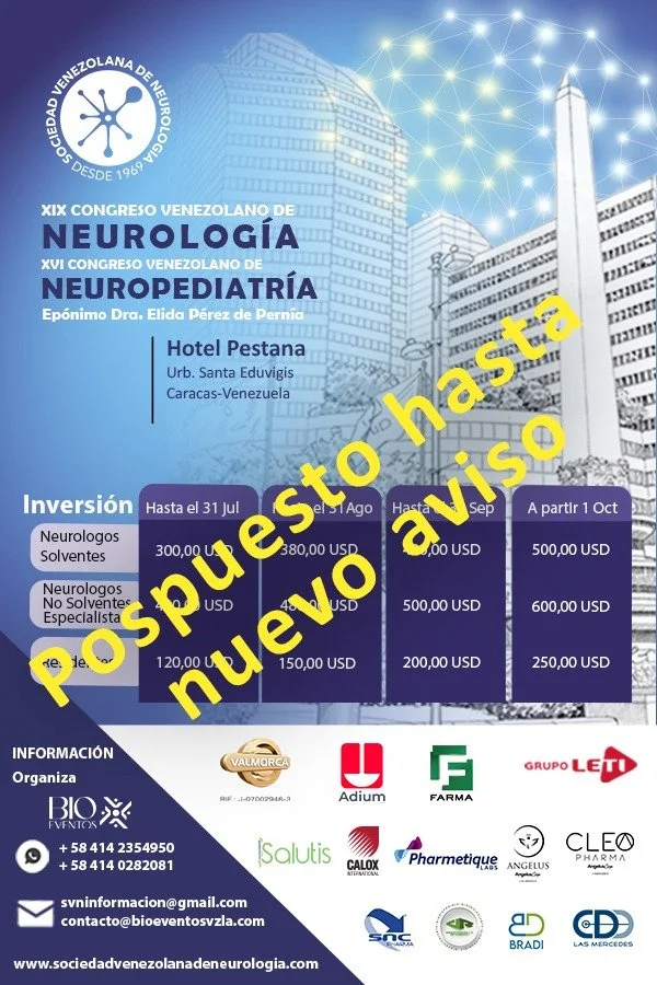 XIX Congreso Venezolano de Neurología y el XVI Congreso Venezolano de Neuropediatría 2026