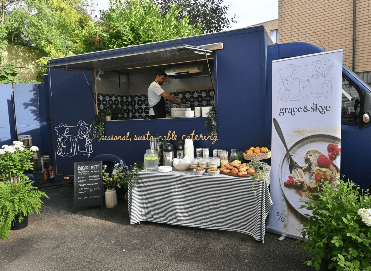 Grace & Skye food truck serving customers at event