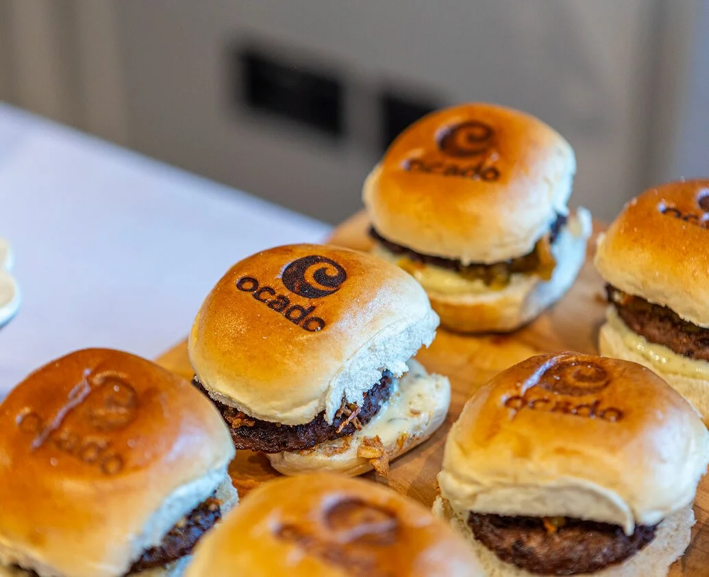 A close up shot of Ocado branded Grace&Skye mini burgers