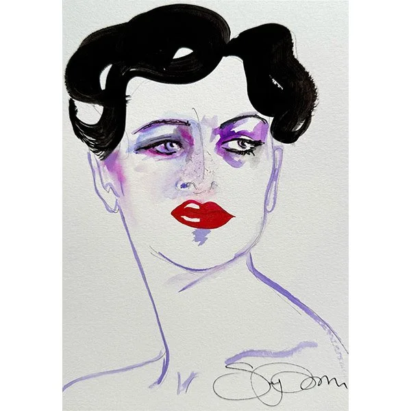  Medium :Unique sketch created with Japanese ink, gouache paint, coloured pencils, felt tip, pencil on Paper 
 Dimensions : Approx. 14.8cm x 21cm