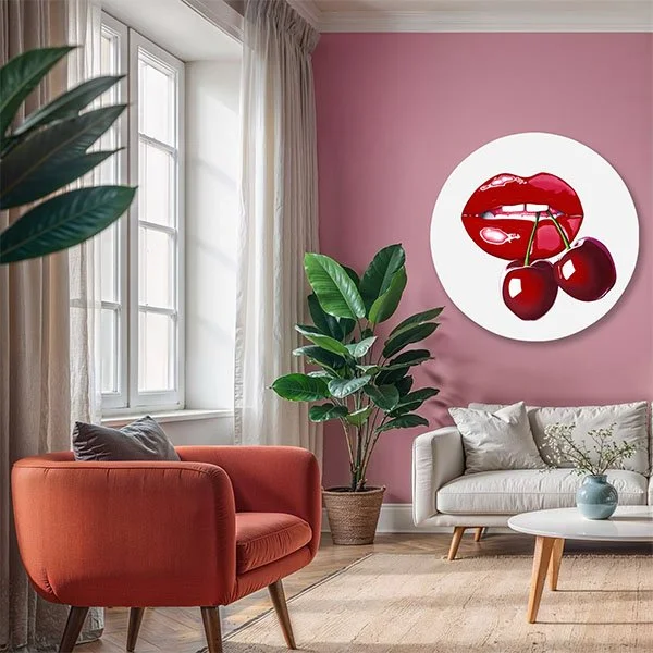  Medium : Oil on gesso covered circular wood panel  Size : 100 cm diameter