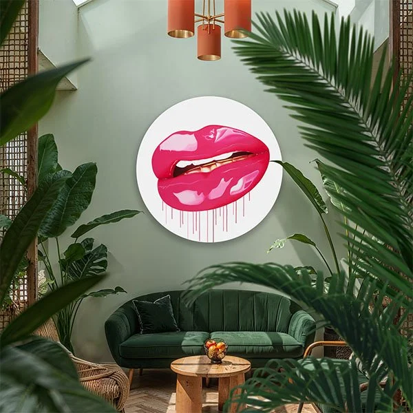  Medium : Oil on gesso covered circular wood panel  Size : 120cm diameter