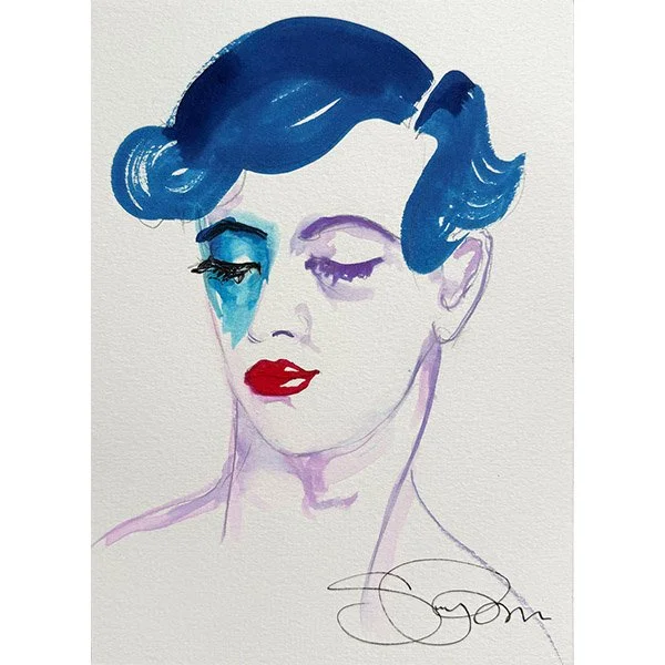  Medium :Unique sketch created with Japanese ink, gouache paint, coloured pencils, felt tip, pencil on Paper 
 Dimensions : Approx. 14.8cm x 21cm